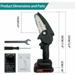 BENOBBY KIDS Mini Tronconneuse A Batterie,avec 1 Piles Et 2 Chaînes,4 Pouces, Tronçonneuse Rechargeable Portative Pour La Coupe De Branche Arbre De Gardin -TronçOnneuse Et Accessoire Sales 51601143 3