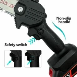 BENOBBY KIDS Mini Tronconneuse A Batterie,avec 1 Piles Et 2 Chaînes,4 Pouces, Tronçonneuse Rechargeable Portative Pour La Coupe De Branche Arbre De Gardin -TronçOnneuse Et Accessoire Sales 51601143 5