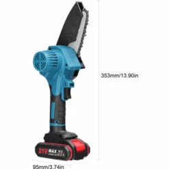 ASUPERMALL 21V 4Inch Scies D'élagage électriques, Petite Tronçonneuse Pour Fendre Le Bois, Moteur à Balai Pour Le Jardin Et Le Verger, 2 Batteries - 2 Batteries -TronçOnneuse Et Accessoire Sales 52557596 3