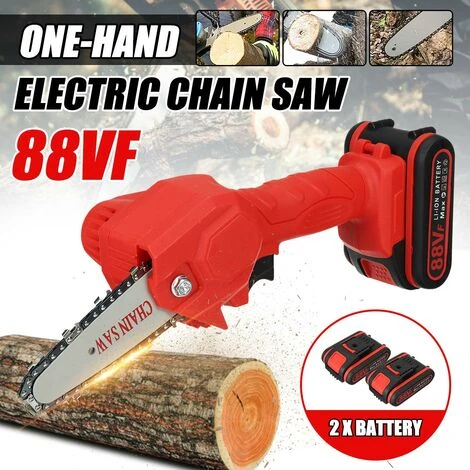 JMAX 4 Pouces Tronçonneuse à Batterie 88VF 1080W 2 Batterie Portable Scie à Chaine Électrique Sans Fil Jardin Logging 4 JMAX 4 Pouces Tronçonneuse à Batterie 88VF 1080W 2 Batterie Portable Scie à Chaine Électrique Sans Fil Jardin Logging – Image 2