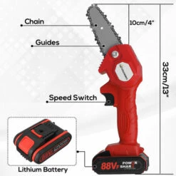 JMAX 4 Pouces Tronçonneuse à Batterie 88VF 1080W 2 Batterie Portable Scie à Chaine Électrique Sans Fil Jardin Logging 10 JMAX 4 Pouces Tronçonneuse à Batterie 88VF 1080W 2 Batterie Portable Scie à Chaine Électrique Sans Fil Jardin Logging -TronçOnneuse Et Accessoire Sales 52732577 4