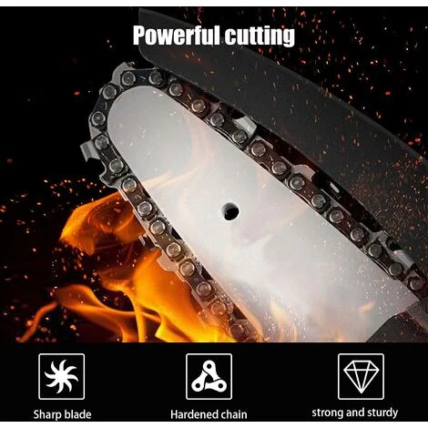 SUPERMARKET 3 PiÈces 4 Pouces Mini Tronçonneuse ÉLectrique Sans Fil Chaîne De Scie À Chaîne Pour La Coupe Du Bois Branches D'arbres ÉLagage Cour Jardinage,Superma 5 SUPERMARKET 3 PiÈces 4 Pouces Mini Tronçonneuse ÉLectrique Sans Fil Chaîne De Scie À Chaîne Pour La Coupe Du Bois Branches D'arbres ÉLagage Cour Jardinage,Superma – Image 3