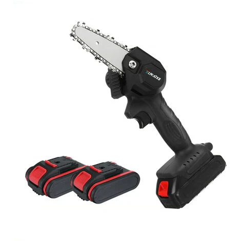 JMAX 18V Scie à Chaine Tronconneuse à Batterie 4 Pouces Guide Portable électrique Sans Fil Avec 2 Batterie 2500mah Noir 3 JMAX 18V Scie à Chaine Tronconneuse à Batterie 4 Pouces Guide Portable électrique Sans Fil Avec 2 Batterie 2500mah Noir