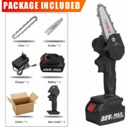 JMAX 800W Tronçonneuse à Batterie 88VF 2 Batterie Portable Scie Électrique Jardin Logging Avce Chaîne - Noir 11 JMAX 800W Tronçonneuse à Batterie 88VF 2 Batterie Portable Scie Électrique Jardin Logging Avce Chaîne - Noir -TronçOnneuse Et Accessoire Sales 53562472 5