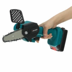 JMAX 18V Scie à Chaine Tronconneuse à Batterie 4 Pouces Guide Portable électrique Sans Fil Avec 2 Batterie 2500mah Bleu -TronçOnneuse Et Accessoire Sales 53775939 3