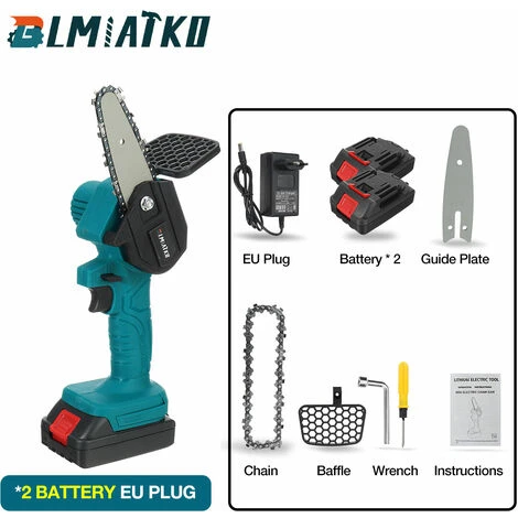 JMAX 18V Scie à Chaine Tronconneuse à Batterie 4 Pouces Guide Portable électrique Sans Fil Avec 2x Batterie 2500mah 3 JMAX 18V Scie à Chaine Tronconneuse à Batterie 4 Pouces Guide Portable électrique Sans Fil Avec 2x Batterie 2500mah