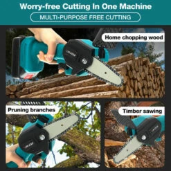 JMAX 18V Scie à Chaine Tronconneuse à Batterie 4 Pouces Guide Portable électrique Sans Fil Avec 2x Batterie 2500mah 10 JMAX 18V Scie à Chaine Tronconneuse à Batterie 4 Pouces Guide Portable électrique Sans Fil Avec 2x Batterie 2500mah -TronçOnneuse Et Accessoire Sales 53776186 4