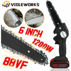 JMAX Tronçonneuse à Batterie 6'' 88VF 2 Batterie Portable Scie Électrique Jardin Logging Chaîne - Noir -TronçOnneuse Et Accessoire Sales 53818322 3