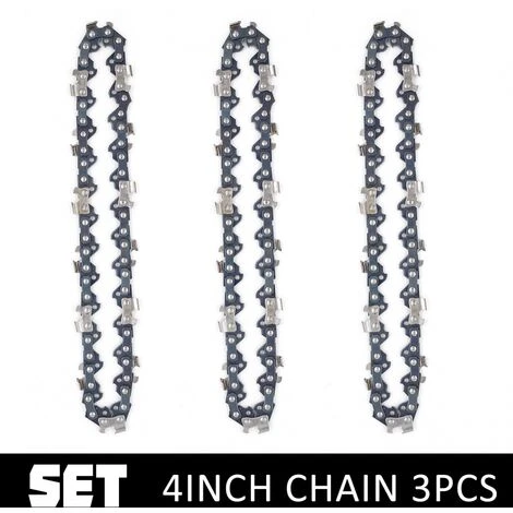 DONTODENT Chaînes Et Guides Tranchants De Avec Pour Scie à Chaîne Accessoires De Tronçonneuse De Haute Qualité Et Durables -Chaîne De 4 Pouces * 3 3 DONTODENT Chaînes Et Guides Tranchants De Avec Pour Scie à Chaîne Accessoires De Tronçonneuse De Haute Qualité Et Durables -Chaîne De 4 Pouces * 3
