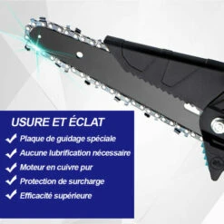 Scie à Chaîne électroportative 1200W ONEVAN - Mini Tronçonneuse électrique - Sans Fil 6 Pouces Pour Makita 18V - Vitesse Réglable Pour La Coupe Du Bois - Bleu Avec 2 Batteries, 4 Chaînes Or Et 2 Guide 10 Scie à Chaîne électroportative 1200W ONEVAN - Mini Tronçonneuse électrique - Sans Fil 6 Pouces Pour Makita 18V - Vitesse Réglable Pour La Coupe Du Bois - Bleu Avec 2 Batteries, 4 Chaînes Or Et 2 Guide -TronçOnneuse Et Accessoire Sales 54715088 4