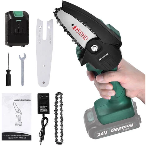 XICHAO Mini Tronçonneuse A Batterie, Petite Tronçonneuse Sans Fil électrique,Piles Tronçonneuse Portative à Une Main,Portable Scie Jardin Rechargeable,avec Valise Et Chargeur 3 XICHAO Mini Tronçonneuse A Batterie, Petite Tronçonneuse Sans Fil électrique,Piles Tronçonneuse Portative à Une Main,Portable Scie Jardin Rechargeable,avec Valise Et Chargeur