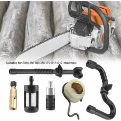 Trousse Filtre Durite D'essence Pompe à Huile Pompe à Huile De Vis Sans Fin Pour Stihl MS180 MS170 180 018 017 Abordable Pièces Rechange Tronçonneuse Accessoires, Ensemble De 6 Pièces，Fontainebleau -TronçOnneuse Et Accessoire Sales 55490009 4