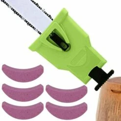 SUPERMARKET Affûteur De Tronçonneuse Avec 5 Pierres D'affûtage Affûteuse De Chaîne De Tronçonneuse Pour Guides De 14 à 20 Pouces Et Barre De Scie à Chaîne à 2 Trous,Superma,vert