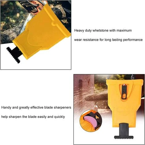 TINOR Aiguiseur De Dents Pour Tronçonneuse,Aiguiseur Automatique(1Pcs), Pierre à Aiguiser Remplaçable(3 Pcs), Ajustement Barre De Guidage Avec 2 Trous De Guidage (Jaune) 7 TINOR Aiguiseur De Dents Pour Tronçonneuse,Aiguiseur Automatique(1Pcs), Pierre à Aiguiser Remplaçable(3 Pcs), Ajustement Barre De Guidage Avec 2 Trous De Guidage (Jaune) – Image 5