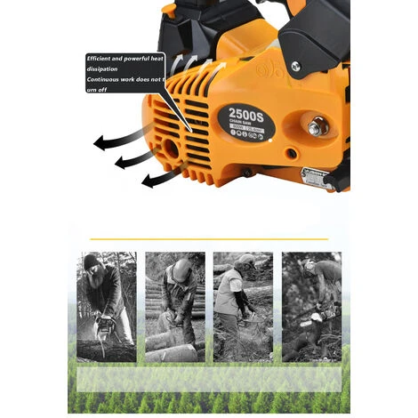 Cisea Tronçonneuse Professionnelle De 12 Pouces, Tronçonneuse Légère à Une Main, Tronçonneuse à Gaz 25,4 CC, Poignée Supérieure Pour Tronçonneuse Arboriste à 2 Cycles, Scies à Chaîne à Essence Portatives 7 Cisea Tronçonneuse Professionnelle De 12 Pouces, Tronçonneuse Légère à Une Main, Tronçonneuse à Gaz 25,4 CC, Poignée Supérieure Pour Tronçonneuse Arboriste à 2 Cycles, Scies à Chaîne à Essence Portatives – Image 5
