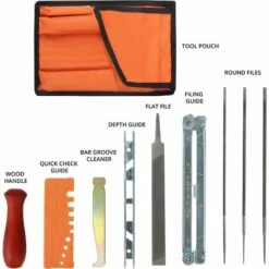 Affutage Chaine Tronçonneuse Lime Affutage Tronconneuse Plate Lames Rondes, Poignée De Bois, Jauge Profondeur, Jauge Contrôle Rapide, Nettoyeur Rainure Et Guide Laminage-Macaron -TronçOnneuse Et Accessoire Sales 55630396 3