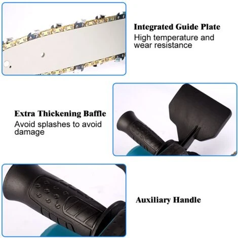Tronçonneuse à Batterie | Scie à Chaîne Tronçonneuse électrique Sans Fil - 10 Pouces - Bleu - Moteur Sans Balai - Pour Le Jardinage Et Le Travail Du Bois Coupeur De Bois - Pour Makita 18V - ONEVAN - Non Batterie 5 Tronçonneuse à Batterie | Scie à Chaîne Tronçonneuse électrique Sans Fil - 10 Pouces - Bleu - Moteur Sans Balai - Pour Le Jardinage Et Le Travail Du Bois Coupeur De Bois - Pour Makita 18V - ONEVAN - Non Batterie – Image 3