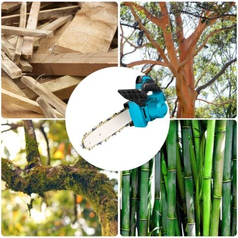 Tronçonneuse à Batterie | Scie à Chaîne Tronçonneuse électrique Sans Fil - 10 Pouces - Bleu - Moteur Sans Balai - Pour Le Jardinage Et Le Travail Du Bois Coupeur De Bois - Pour Makita 18V - ONEVAN - Non Batterie 7 Tronçonneuse à Batterie | Scie à Chaîne Tronçonneuse électrique Sans Fil - 10 Pouces - Bleu - Moteur Sans Balai - Pour Le Jardinage Et Le Travail Du Bois Coupeur De Bois - Pour Makita 18V - ONEVAN - Non Batterie – Image 5