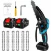 Scie à Chaîne électroportative Brushless 6 Pouces 1200W ONEVAN Mini Tronçonneuse électrique Sans Fil Pour Makita 18V | Vitesse Réglable Pour La Coupe Du Bois - Avec 2*Batteries+6*chaine 1 Scie à Chaîne électroportative Brushless 6 Pouces 1200W ONEVAN Mini Tronçonneuse électrique Sans Fil Pour Makita 18V | Vitesse Réglable Pour La Coupe Du Bois - Avec 2*Batteries+6*chaine -TronçOnneuse Et Accessoire Sales 57754915 1