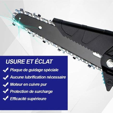 Scie à Chaîne électroportative Sans Fil | Tronçonneuse à Batterie 6" 1200W | Pour Makita 18V Batterie - Vitesse Réglable Pour La Coupe Du Bois - Onevan - Rouge - Avec 2*Batterie + 6*chaine Argent 6 Scie à Chaîne électroportative Sans Fil | Tronçonneuse à Batterie 6" 1200W | Pour Makita 18V Batterie - Vitesse Réglable Pour La Coupe Du Bois - Onevan - Rouge - Avec 2*Batterie + 6*chaine Argent – Image 4