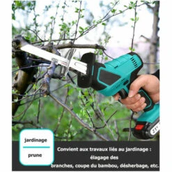 Cisea Scies à Chaîne Sans Fil De 4 Pouces Avec Batterie Rechargeable, Tronçonneuse, Mini Sécateurs électriques 24V, Tronçonneuse à Main Sans Balais -TronçOnneuse Et Accessoire Sales 58225804 3