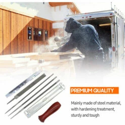 TANCYCO Kit De 8 Limes Pour Aiguiseur De Tronçonneuse Outil à Main Pour Affûter Une Scie à Chaîne électrique Comprend Une Lime Ronde De 5/32 3/16 7/32 Pouces, Une Lime Plate, Un Manche En Bois, Un Guide De Classement, Une Jauge De Profondeur, Une Pochette -TronçOnneuse Et Accessoire Sales 58259123 5