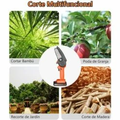 GRID COOL Tronçonneuse Mini 4 Pouces Tronçonneuse Rechargeable Petit Portatif Logging Jardin Jardinage Scie Électrique Standard Européen 4 Pouces Scie Un Électrique (Rouge) -TronçOnneuse Et Accessoire Sales 58349401 5