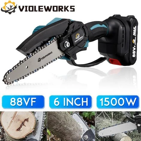 JMAX Tronçonneuse à Batterie Sans Fil De 6 Pouces Et 2*batteries 88VF Portable Scie Électrique Jardin Logging 4 JMAX Tronçonneuse à Batterie Sans Fil De 6 Pouces Et 2*batteries 88VF Portable Scie Électrique Jardin Logging – Image 2