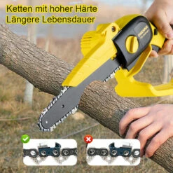 Tronçonneuse à Batterie 8" Scie à Chaîne électroportative Sans Fil ONEVAN, Mini Tronçonneuse électrique Convient Pour Makita 18V Batterie, Jaune - Avec 1*sac+2*batterie 11 Tronçonneuse à Batterie 8" Scie à Chaîne électroportative Sans Fil ONEVAN, Mini Tronçonneuse électrique Convient Pour Makita 18V Batterie, Jaune - Avec 1*sac+2*batterie -TronçOnneuse Et Accessoire Sales 59038935 5