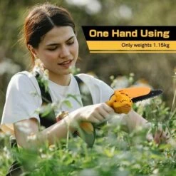 JOORRT Mini Tronçonneuse A Batterie 6 Pouces Mini Tronçonneuses Électriques Sans Fil Avec Chargeur Et 2 Batteries Pour La Coupe Du Bois Et La Taille Des Branches D'arbre -TronçOnneuse Et Accessoire Sales 59171110 2