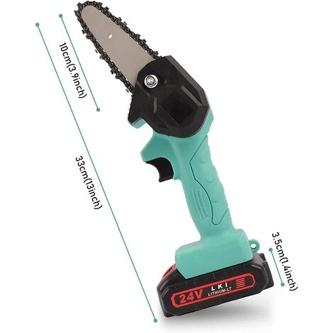JOORRT 4 Pouces Mini Tronçonneuse Tronçonneuse Électrique Rechargeable De 24V Tronçonneuse à Batterie Portable Avec Chargeur Et Chaîne Mini Tronçonneuse Sans Fil Pour Tailler Le Jardinage 5 JOORRT 4 Pouces Mini Tronçonneuse Tronçonneuse Électrique Rechargeable De 24V Tronçonneuse à Batterie Portable Avec Chargeur Et Chaîne Mini Tronçonneuse Sans Fil Pour Tailler Le Jardinage – Image 3