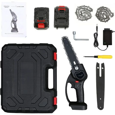 JOORRT Mini Tronçonneuse 6 Pouces Tronçonneuse électrique Sans Fil Scie D'élagage De Jardin Tronçonneuse Portable Avec 2 * 24 V Batterie Tronçonneuse à Main Avec 2 Chaînes De Remplacement 3 JOORRT Mini Tronçonneuse 6 Pouces Tronçonneuse électrique Sans Fil Scie D'élagage De Jardin Tronçonneuse Portable Avec 2 * 24 V Batterie Tronçonneuse à Main Avec 2 Chaînes De Remplacement