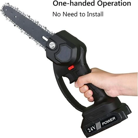 JOORRT Mini Tronçonneuse 6 Pouces Tronçonneuse électrique Sans Fil Scie D'élagage De Jardin Tronçonneuse Portable Avec 2 * 24 V Batterie Tronçonneuse à Main Avec 2 Chaînes De Remplacement 5 JOORRT Mini Tronçonneuse 6 Pouces Tronçonneuse électrique Sans Fil Scie D'élagage De Jardin Tronçonneuse Portable Avec 2 * 24 V Batterie Tronçonneuse à Main Avec 2 Chaînes De Remplacement – Image 3