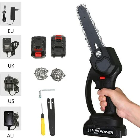 JOORRT Mini Tronçonneuse 6 Pouces Tronçonneuse électrique Sans Fil Scie D'élagage De Jardin Tronçonneuse Portable Avec 2 * 24 V Batterie Tronçonneuse à Main Avec 2 Chaînes De Remplacement 7 JOORRT Mini Tronçonneuse 6 Pouces Tronçonneuse électrique Sans Fil Scie D'élagage De Jardin Tronçonneuse Portable Avec 2 * 24 V Batterie Tronçonneuse à Main Avec 2 Chaînes De Remplacement – Image 5