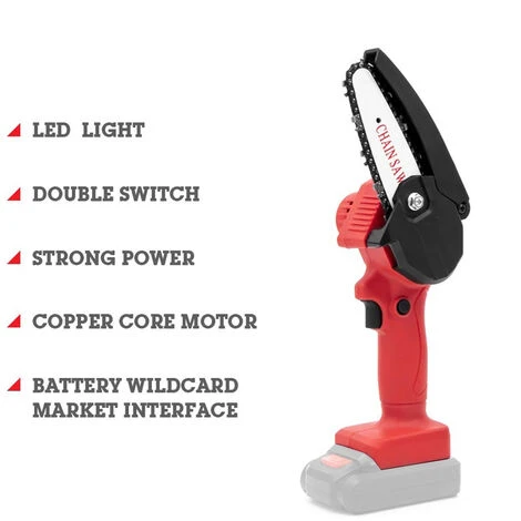 LIFCAUSAL Tronçonneuse Sans Fil Rechargeable Portable Pour L'élagage Des Arbres De Coupe De Bois (noir-sans Batterie) 5 LIFCAUSAL Tronçonneuse Sans Fil Rechargeable Portable Pour L'élagage Des Arbres De Coupe De Bois (noir-sans Batterie) – Image 3