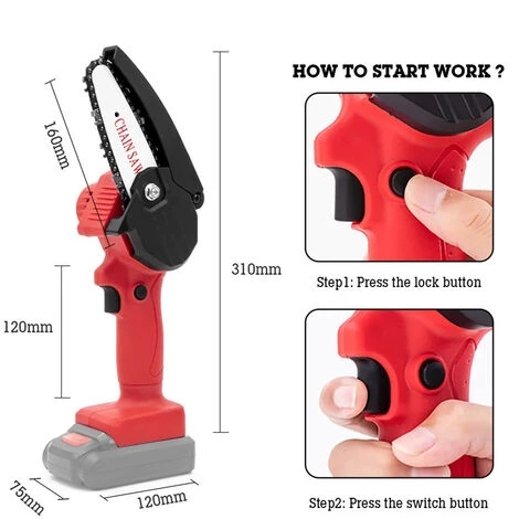 LIFCAUSAL Tronçonneuse Sans Fil Rechargeable Portable Pour L'élagage Des Arbres De Coupe De Bois (noir-sans Batterie) 7 LIFCAUSAL Tronçonneuse Sans Fil Rechargeable Portable Pour L'élagage Des Arbres De Coupe De Bois (noir-sans Batterie) – Image 5
