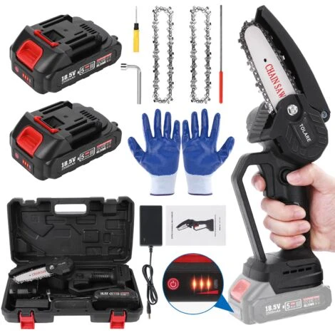 TOLARE Tronçonneuse à Batterie, 21V 2 Batterie 2500mAh Batterie, Tronçonneuses Pour La Coupe Du Bois, Les Branches D'arbres 3 TOLARE Tronçonneuse à Batterie, 21V 2 Batterie 2500mAh Batterie, Tronçonneuses Pour La Coupe Du Bois, Les Branches D'arbres