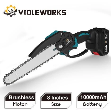 JMAX Tronçonneuse à Batterie 8 Pouces 88VF 2 Batterie Portable Scie Électrique Jardin Logging 5 JMAX Tronçonneuse à Batterie 8 Pouces 88VF 2 Batterie Portable Scie Électrique Jardin Logging – Image 3