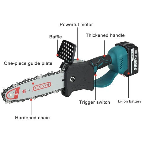 JMAX Tronçonneuse à Batterie Scie à Chaine Sans Fil électrique 1500W 288VF 22900mah Avec 2x Batterie 6 JMAX Tronçonneuse à Batterie Scie à Chaine Sans Fil électrique 1500W 288VF 22900mah Avec 2x Batterie – Image 4