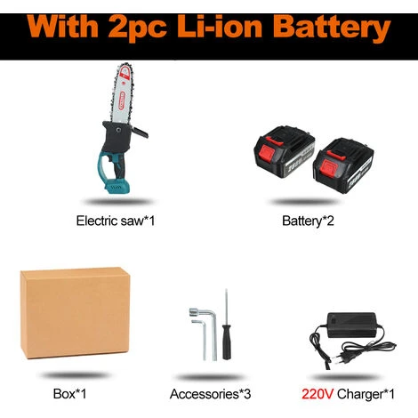 JMAX Tronçonneuse à Batterie Scie à Chaine Sans Fil électrique 1500W 288VF 22900mah Avec 2x Batterie 7 JMAX Tronçonneuse à Batterie Scie à Chaine Sans Fil électrique 1500W 288VF 22900mah Avec 2x Batterie – Image 5