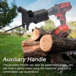 HAPPYSHOPPING Perceuse électrique à Tronçonneuse Accessoires Perceuse électrique à Scie Alternative Scie Sauteuse Universelle Scie Sauteuse électrique Scie Alternative Outil De Conversion Rapide Et Pratique Outil De Coupe Pour Le Travail Du Bois Avec 3 Lames -TronçOnneuse Et Accessoire Sales 60756406 5