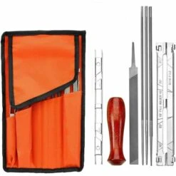 SLBRILLèRE Aiguiseur De Chaîne Kit D'aiguiseur De Tronçonneuse Pour Tronçonneuse Avec Lime, Manche En Bois