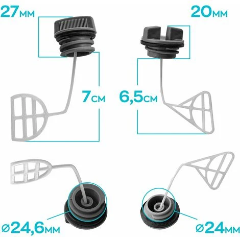 Boudech Kit Bouchon D'huile + Bouchon De Carburant Pour Tronçonneuses 25Cm 7 Boudech Kit Bouchon D'huile + Bouchon De Carburant Pour Tronçonneuses 25Cm – Image 5