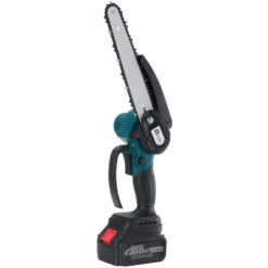 AUGIENB Scie à Chaine Tron?onneuse à Batterie à Batterie élagueuse Sans Fil Wolike 8" 18V 10000RPM Scie à Chaine Scie à Buche électrique 2 Batteries Bleu