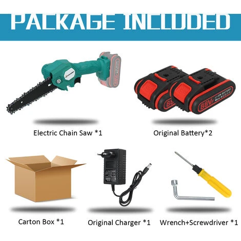 AUGIENB Scie à Chaine Tron?onneuse à Batterie à Batterie élagueuse Sans Fil VIOLEWORKS 18V 6" 2 Batteries 1200W 6500Mah 6 AUGIENB Scie à Chaine Tron?onneuse à Batterie à Batterie élagueuse Sans Fil VIOLEWORKS 18V 6" 2 Batteries 1200W 6500Mah – Image 4