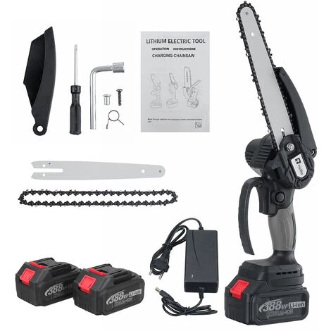 AUGIENB Scie à Chaine Tron?onneuse à Batterie à Batterie élagueuse Sans Fil Wolike 8" 18V 10000RPM Scie à Chaine Scie à Buche électrique 2 Batteries Noir 4 AUGIENB Scie à Chaine Tron?onneuse à Batterie à Batterie élagueuse Sans Fil Wolike 8" 18V 10000RPM Scie à Chaine Scie à Buche électrique 2 Batteries Noir – Image 2