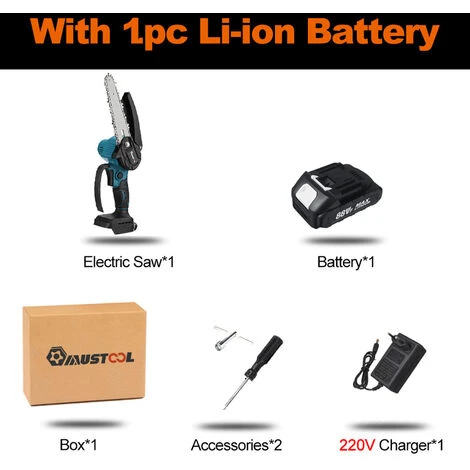 AUGIENB Scie à Chaine Tron?onneuse à Batterie élagueuse Sans Fil Brushless MUSTOOL 6" 18V 10000RPM Scie à Buche 1 Batterie Avec Housse 4 AUGIENB Scie à Chaine Tron?onneuse à Batterie élagueuse Sans Fil Brushless MUSTOOL 6" 18V 10000RPM Scie à Buche 1 Batterie Avec Housse – Image 2