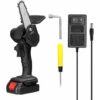 LIFCAUSAL Scies à élaguer électriques à Batterie Au Lithium Rechargeable 21V 4 Pouces Petit Moteur De Brosse De Tronçonneuse à Fendre Le Bois Outil électrique à Une Main Pour Le Travail Du Bois (noir Avec 1 Batterie) -TronçOnneuse Et Accessoire Sales 63745959 1