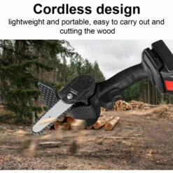 LIFCAUSAL Scies à élaguer électriques à Batterie Au Lithium Rechargeable 21V 4 Pouces Petit Moteur De Brosse De Tronçonneuse à Fendre Le Bois Outil électrique à Une Main Pour Le Travail Du Bois (noir Avec 1 Batterie) -TronçOnneuse Et Accessoire Sales 63745959 3