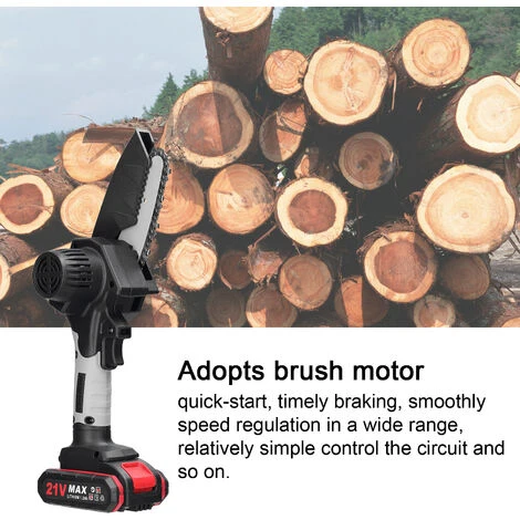 LIFCAUSAL Scies D'élagage électriques Portables 21 V 4 Pouces Petit Moteur De Brosse De Tronçonneuse à Fendre Le Bois Outil De Travail Du Bois à Une Main Pour Jardin Verger (gris 1 Batterie) 7 LIFCAUSAL Scies D'élagage électriques Portables 21 V 4 Pouces Petit Moteur De Brosse De Tronçonneuse à Fendre Le Bois Outil De Travail Du Bois à Une Main Pour Jardin Verger (gris 1 Batterie) – Image 5